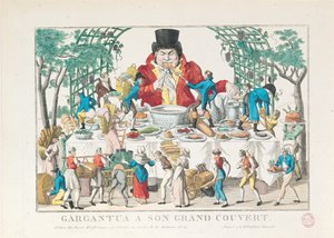 Gargantúa en su mesa de French School